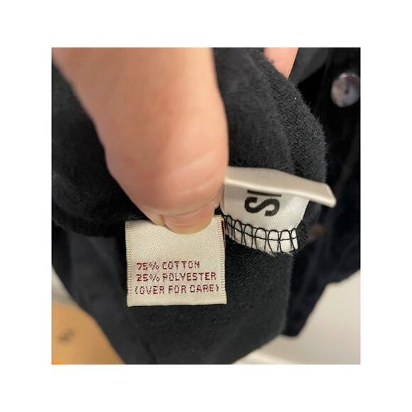 Vintage Susan Bristol Casuals Women's Med Black Velvet Quilted Shacket Cardigan - Picture 8 of 10